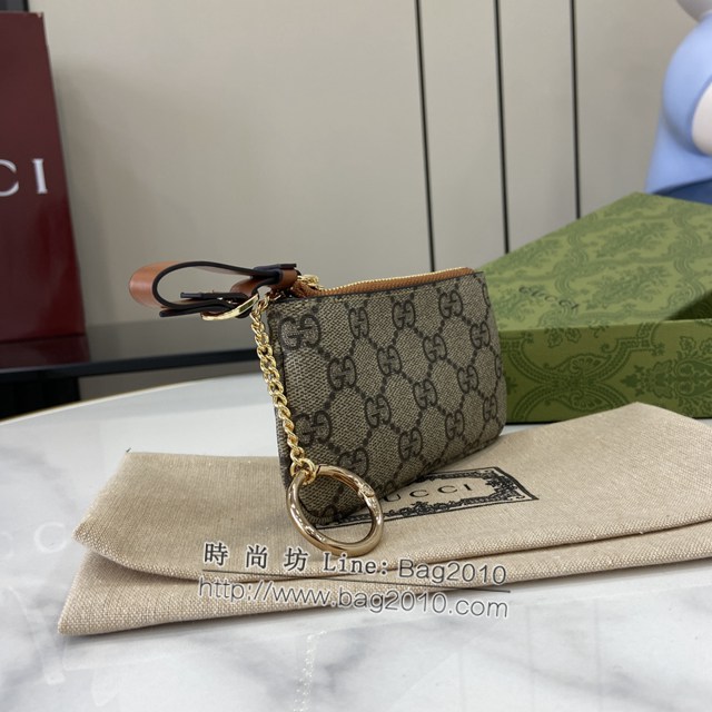 Gucci專櫃古馳最新款Emblem系列飾包帶卡片夾零錢包 jh2413型號：819113